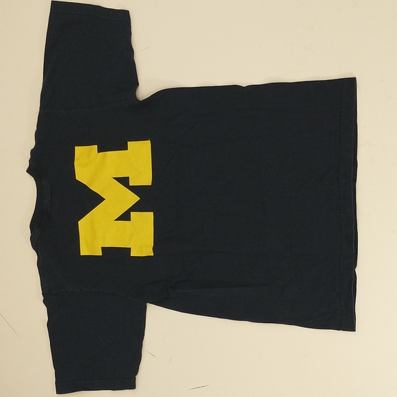 Michigan Go Blue T Shirt University Tee 100 Cotton szS Dark Navy Unisex 36"Chest - Picture 4 of 7